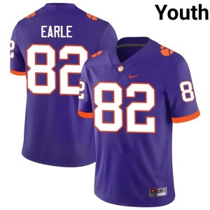 #82 Purple Stitched College Football Tigers Youth Sam Earle Jerseys 842727-849