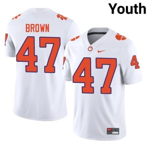 #47 Clemson College Football White Alumni Youth Sammy Brown Jersey 400535-179