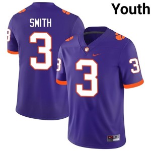 #3 Purple Youth Embroidery Clemson Tristan Smith College Football Jerseys 916718-139
