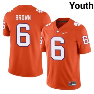 #6 Youth College Football NCAA Tyler Brown Tigers Orange Jersey 301060-138