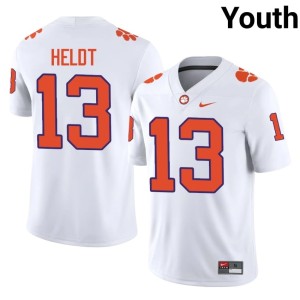 #13 CLEM College Football White NCAA Youth Will Heldt Jersey 506458-528