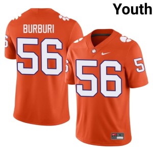 #56 Andy Burburija College Football Player Youth Clemson Tigers Orange Jersey 151637-460