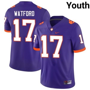 #17 2026 Ari Watford Tiger Town College Football Youth Purple Jerseys 765982-852