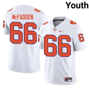 #66 NCAA White Clemson National Championship Youth College Football Banks McFadden Jersey 269395-939