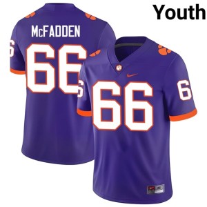 #66 Clemson University Tigers High School Banks McFadden Purple College Football Youth Jersey 994840-566