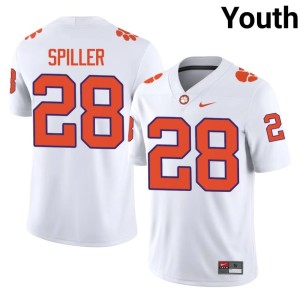 #28 CFP Champs White Youth NCAA C.J. Spiller College Football Jersey 199633-103
