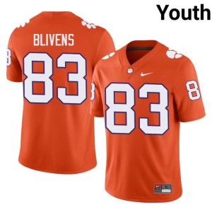 #83 2026 Cam Blivens Tigers Youth College Football Orange Jerseys 420443-926