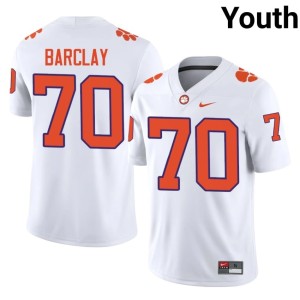 #70 Clemson University White Youth Chance Barclay College Football Official Jersey 833088-789