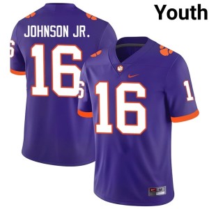 #16 College Football Purple Youth NCAA Chris Johnson Jr. Clemson University Jerseys 601007-365