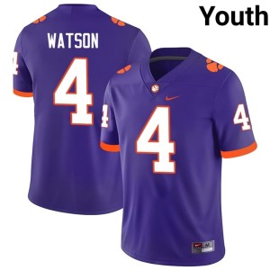 #4 Purple College Football Youth Deshaun Watson Game Clemson Jersey 444090-683