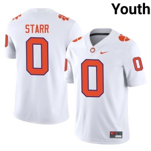 #0 White Donovan Starr Youth Clemson Tigers Stitched College Football Jerseys 655335-112