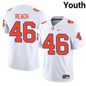 #46 CLEM Jackson Reach Replica Youth College Football White Jerseys 165893-457
