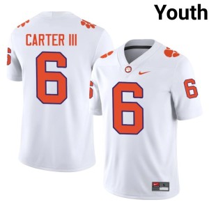 #6 NCAA White College Football Youth Jerome Carter III Tiger Town Jersey 848657-809