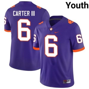 #6 Youth College Football 2026-27 Tigers Jerome Carter III Purple Jerseys 157522-248