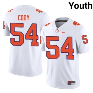 #54 Clemson University Youth High School White Kam Cody College Football Jerseys 454863-639