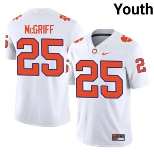 #25 Youth College Football CFP Champs Keil McGriff White Official Jerseys 289710-987