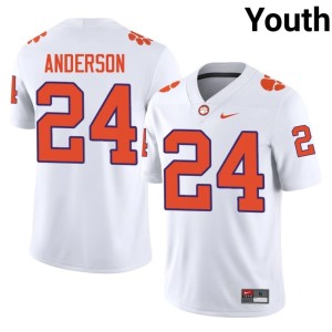 #24 Tigers White Replica Youth College Football Logan Anderson Jersey 715876-330