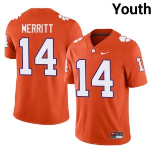 #14 Orange Game Clemson Youth London Merritt College Football Jersey 131308-683