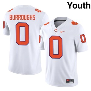 #0 White College Football Limited Youth Naeem Burroughs CFP Champs Jerseys 890013-171