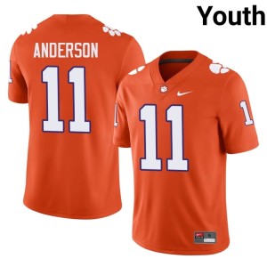 #11 Clemson Youth Replica College Football Orange Polo Anderson Jersey 980010-821