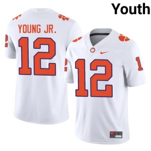 #12 High School Tigers White College Football Youth Shavar Young Jr. Jersey 888102-696