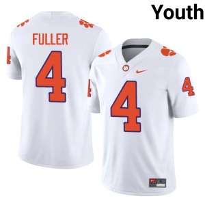 #4 Youth Embroidery Clemson College Football Steve Fuller White Jerseys 339496-189