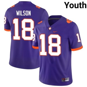 #18 College Football Youth Tayveon Wilson Official Tigers Purple Jerseys 699957-806