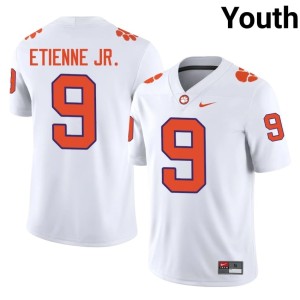 #9 Travis Etienne Jr. White CLEM NCAA Youth College Football Jerseys 430791-498