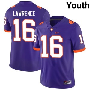 #16 Game Youth Trevor Lawrence College Football Purple Clemson National Championship Jerseys 291364-113