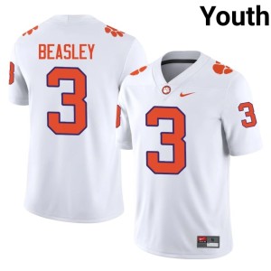 #3 College Football Vic Beasley Youth Clemson Tigers High School White Jersey 716065-560